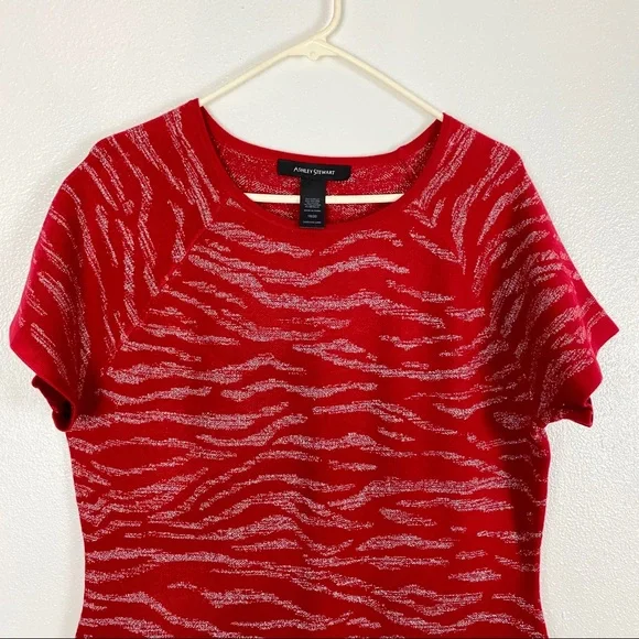 ASHLEY STEWART METALLIC ZEBRA BODYCON SWEATER DRES - Picture 4 of 10